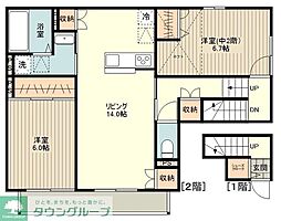 フォレ田無 201 2階2LDKの間取り