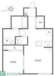 カサプレミア代田 1階1LDKの間取り