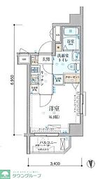 リヴシティ中野 4階1Kの間取り