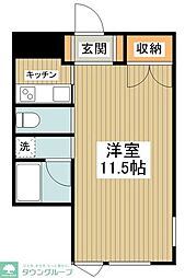ＨＯ三鷹 2階1Kの間取り