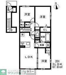 (仮称)西東京市中町新築 201 2階3LDKの間取り