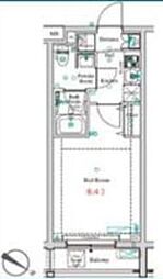 アンベリール中野鷺ノ宮 4階1Kの間取り