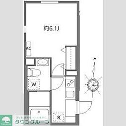 グランピア荻窪 2階1Kの間取り