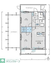 ＳＹＮＣＨＲＯＮＩＣＩＴＹ　Ｍｕｓａｓｈｉｎｏ 3階2LDKの間取り