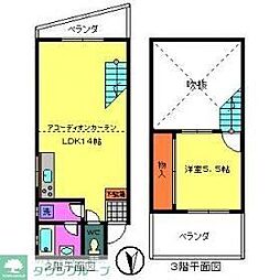 リヴィエールおぎくぼ 3階1LDKの間取り