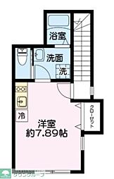 ライフ・コート鷺宮III 2階ワンルームの間取り