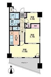 ＮＦプラザIII 6階2LDKの間取り