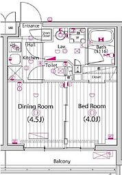 ガーラ練馬グランドステージ 1階1DKの間取り