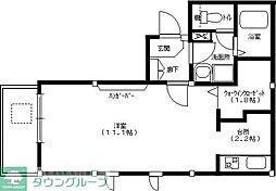 ボヌール高円寺 2階ワンルームの間取り