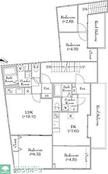 Fons Lucis Izumi 4階1DKの間取り