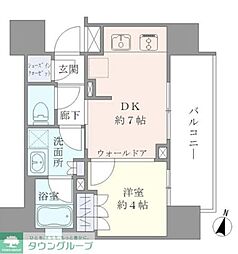 Ｂｒｉｌｌｉａ東中野ＳｔａｔｉｏｎＦｒｏｎｔ 6階1DKの間取り