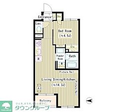 ガーデンコートアネックス 301 3階1LDKの間取り