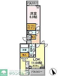 ルポゼ 1階1LDKの間取り