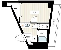 ヴェルステージ中野新橋 6階1Kの間取り