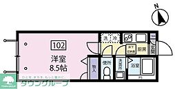ＰＡＲＫＳ・Ｋ都立家政 2階1Kの間取り