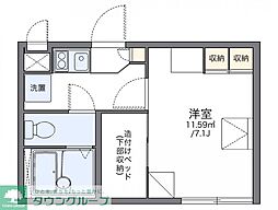 レオパレスＳＹＡＭ 2階1Kの間取り