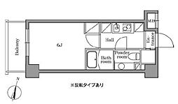 レジディア中村橋 2階1Kの間取り