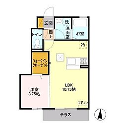 ポンテフィオーレ 1LDKの間取図画像