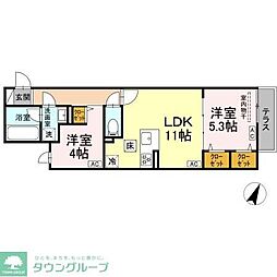 セレスティア上鷺宮II 2LDKの間取図画像