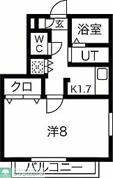 メゾン・ド・フルール 1Kの間取図画像