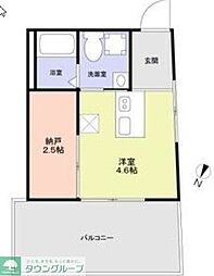 Urban Nest 杉並 ワンルームの間取図画像