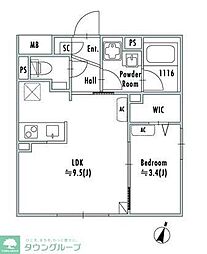 中野区鷺宮3丁目マンション 1LDKの間取図画像