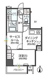 デュオステージ新高円寺 2DKの間取図画像