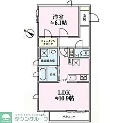 ジュネスハイム早宮 1LDKの間取図画像