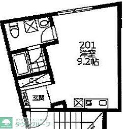 ベルヴィル白鷺 ワンルームの間取図画像