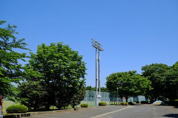 元石川運動場　約800m。春夏秋冬楽しめる運動場。ワンちゃんのお散歩にもおすすめ