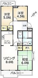ファミネス河辺 3LDKの間取図画像