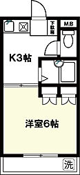 KDS南行徳 1Kの間取図画像