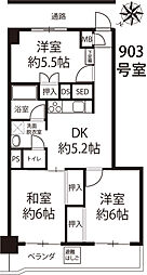 上福岡グロリアハイツ 3DKの間取図画像