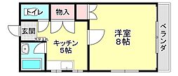 野村マンション ワンルームの間取図画像