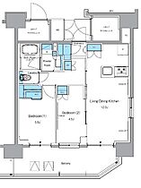 プライムアーバン浅草田原町 1502 ｜ 東京都台東区西浅草２丁目12-4（賃貸マンション2LDK・15階・51.70㎡） その2