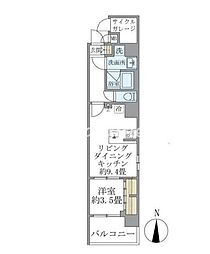 ディーズバリエ三ノ輪レジデンス 7階1LDKの間取り