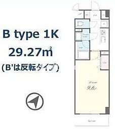 マークスサクラ(MARKS　SAKURA) 2階1Kの間取り