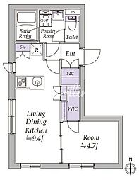 アトリオフラッツ日暮里 5階1LDKの間取り
