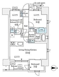 アヴァンカーサ町屋 10階3LDKの間取り