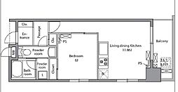 レジディア入谷 9階1LDKの間取り