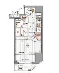 パティーナ上野 8階1Kの間取り