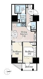 ザ・ライオンズフォーシア町屋 11階2LDKの間取り