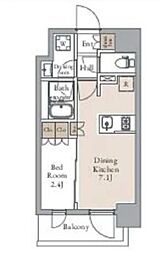 グランカーサ三ノ輪II 3階1DKの間取り