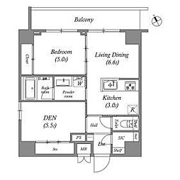 リビオメゾン入谷 1001 10階1LDKの間取り