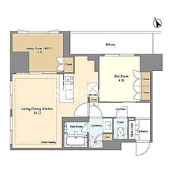 オアーゼ日暮里レジデンス 620 6階1SLDKの間取り