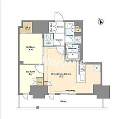 オアーゼ日暮里レジデンス 816 8階2LDKの間取り