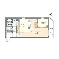 グランカーサ千駄木 103 1階2LDKの間取り