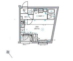 ベルシードステアーアルファ西日暮里 2階ワンルームの間取り