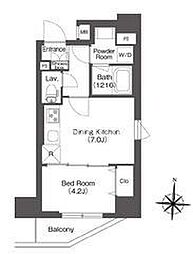 コンフォリア南千住 6階1DKの間取り