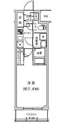 ライジングプレイス西浅草 3階1Kの間取り